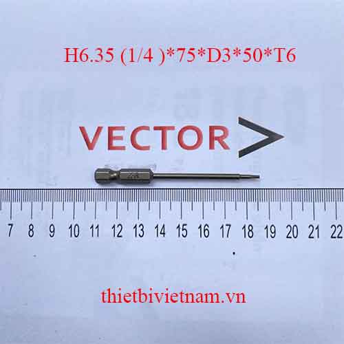 Mũi vặn vít hoa thị T6 H6.35 (1/4 )*75*D3*50*T6