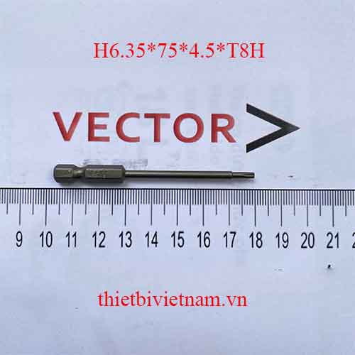 Mũi vặn vít hóa thị T8 có lỗ dài 75 H6.35*75*4.5*T8H