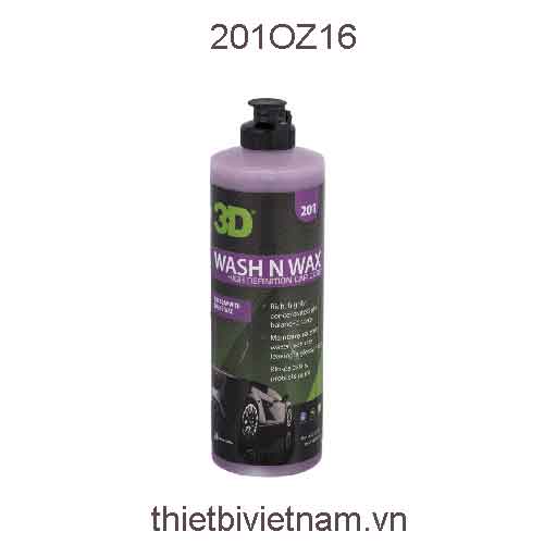 Nước rửa xe tăng cường độ bóng hãng 3D Wash N Wax 16 Oz (470ml) | 201OZ16