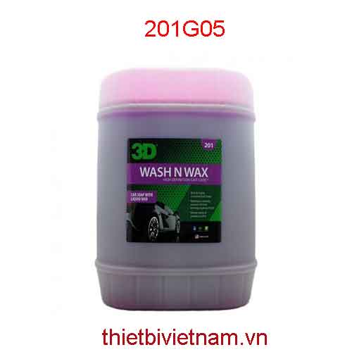 Nước rửa xe tăng cường độ bóng hãng 3D Wash N Wax 5 Gallon (19L) | 201G05
