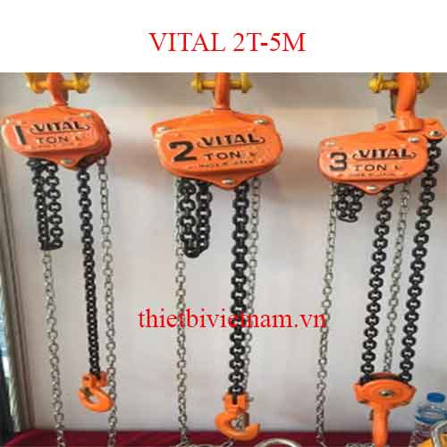 Pa lăng xích kéo tay Vital 2T-5M (2 tấn)