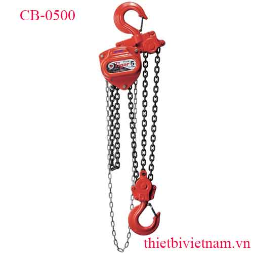 Palang xích kéo tay 5 tấn, 3 xích tải Tiger Lifting CB-0500