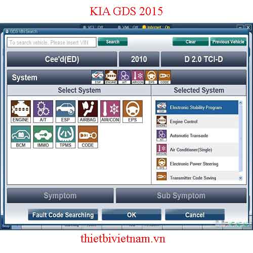 Phần mềm KIA GDS Phiên bản 2015