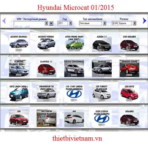 Phần mềm tra cứu phụ tùng Hyundai Microcat 01/2015