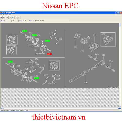 Phần mềm tra cứu phụ tùng Nissan EPC