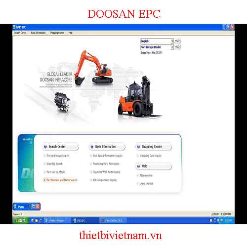 Phần mềm tra mã phụ tùng DOOSAN EPC