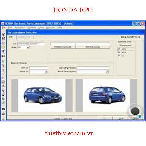Phần mềm tra mã phụ tùng HONDA EPC