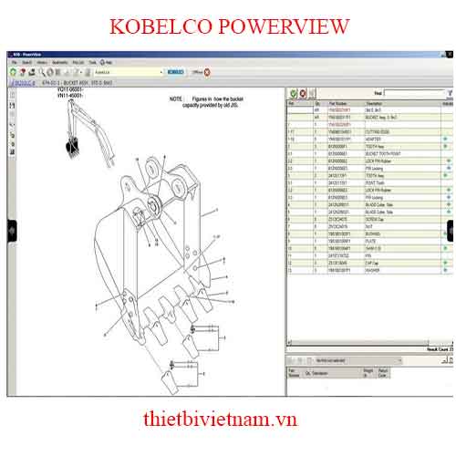 Phần mềm tra mã phụ tùng KOBELCO POWERVIEW