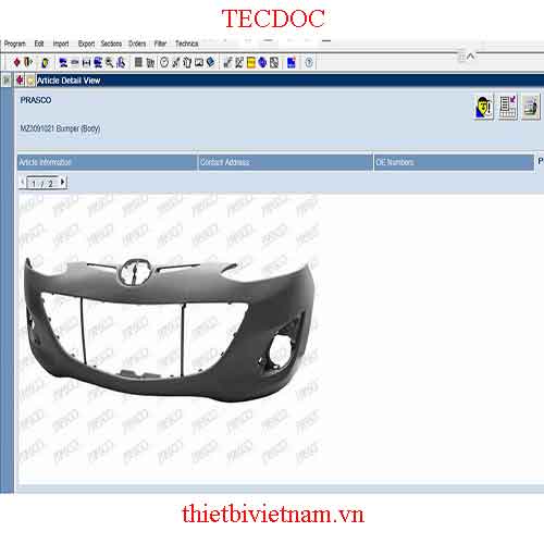 Phần mềm tra mã phụ tùng TECDOC