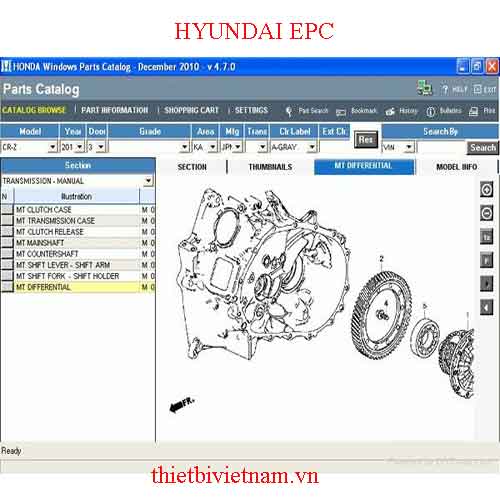 Phần mềm tra mã phụ tùng xe HYUNDAI EPC