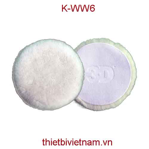 Phớt đánh bóng lông cừu trắng 6,1 inch hãng 3D K-WW6