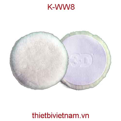 Phớt đánh bóng lông cừu trắng 8,1 inch hãng 3D K-WW8