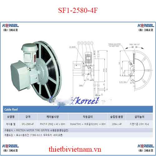 Tang cuốn cáp điện kiểu động cơ SF1-2580-4F