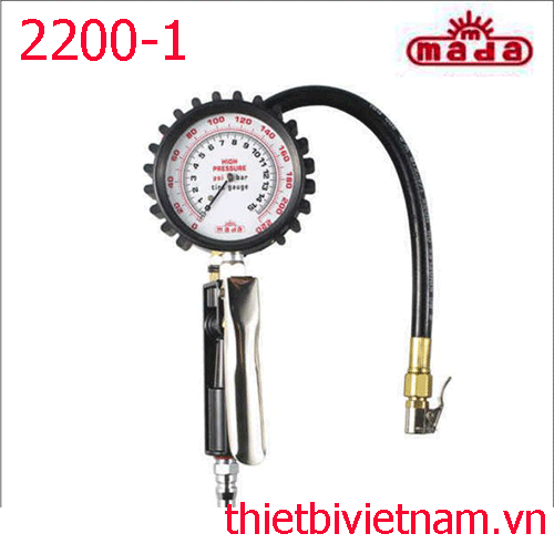 Tay bơm lốp có đồng hồ MADA 2200-1