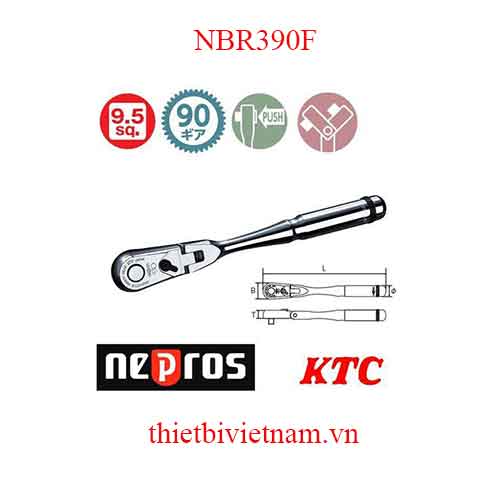 Tay lắc vặn 3/8 inch gật gù Nepros NBR390F