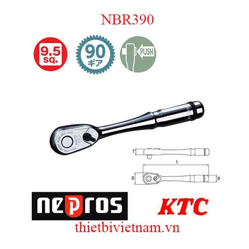 Tay lắc vặn 3/8 inch Nepros NBR390
