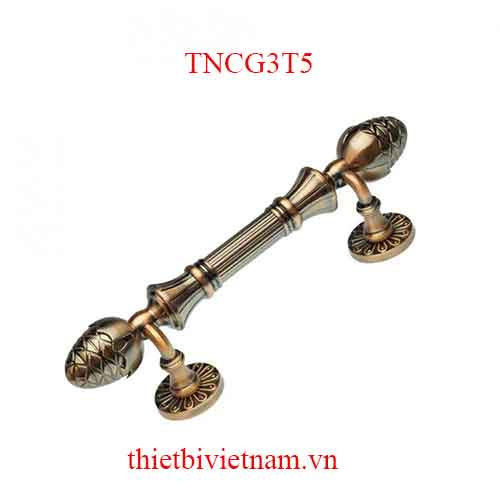 Tay nắm cửa gỗ bằng kẽm dài 3T5 màu nâu bóng và cafe vàng model TNCG3T5