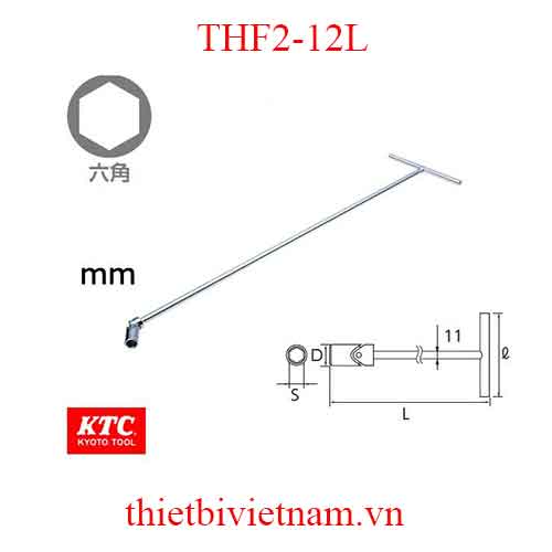 Tay vặn chữ T dài đầu lắc léo KTC THF2-12L