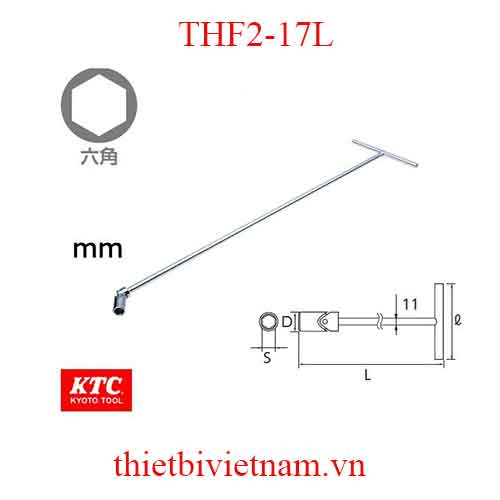 Tay vặn chữ T dài đầu lắc léo KTC THF2-17L