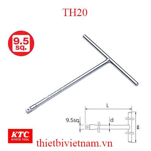 Tay vặn chữ T đầu 3/8 inch KTC TH20
