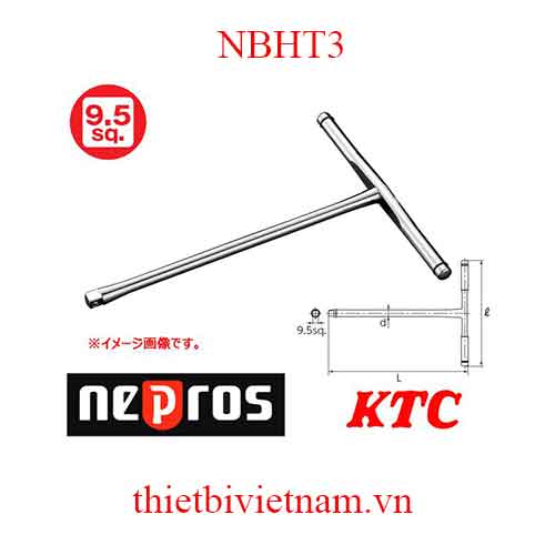Tay vặn ốc chữ T đầu 3/8 Nepros NBHT3