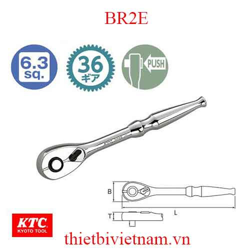 Tay xiết ốc tự động 1/4 inch KTC BR2E