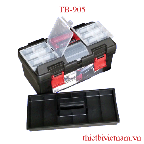 Thùng đồ nghề nhựa 905 (lớn có ngăn trên nắp) [445 x 240 x 205 mm] SHUTER TB-905