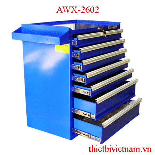 Thùng đồ nghề sắt LICOTA 7 ngăn Xanh  [ 670 x 460 x 812 mm] AWX-2602