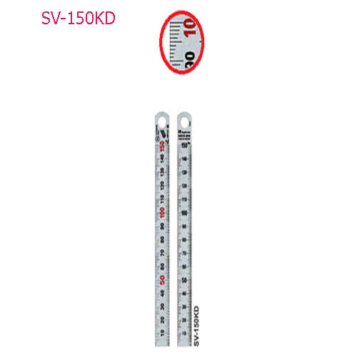 Thước lá inox mạ nhũ bạc vạch kaidan 150mm SV-150KD Niigata