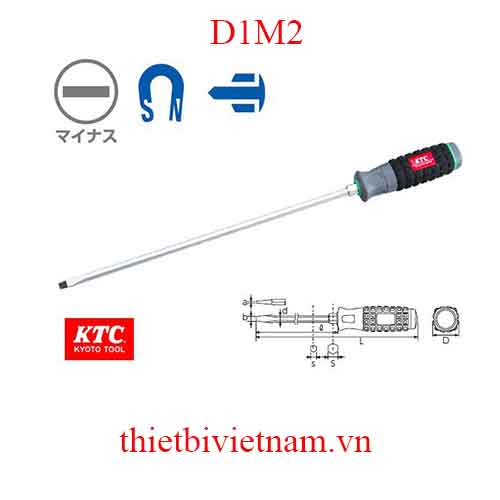 Tô vít 2 cạnh cán cao su hãng KTC loại dài D1M2