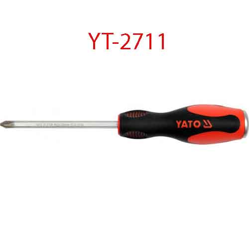 Tô vít 4 cạnh có nam châm cán đập PH3x200x8 YATO YT-2711