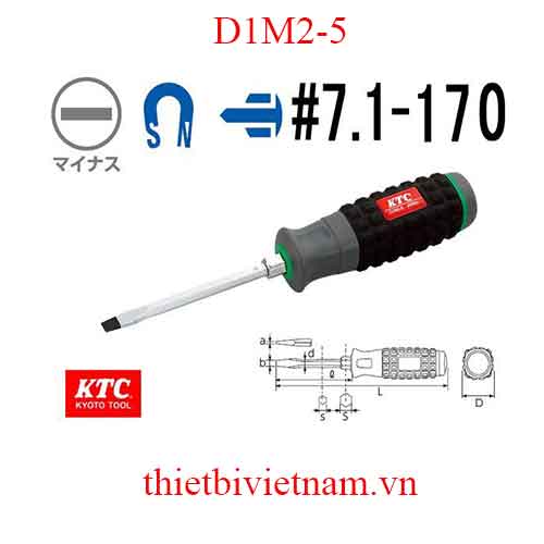 Tô vít cán cao su hãng KTC D1M2-5