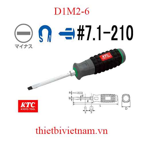 Tô vít cán cao su hãng KTC D1M2-6