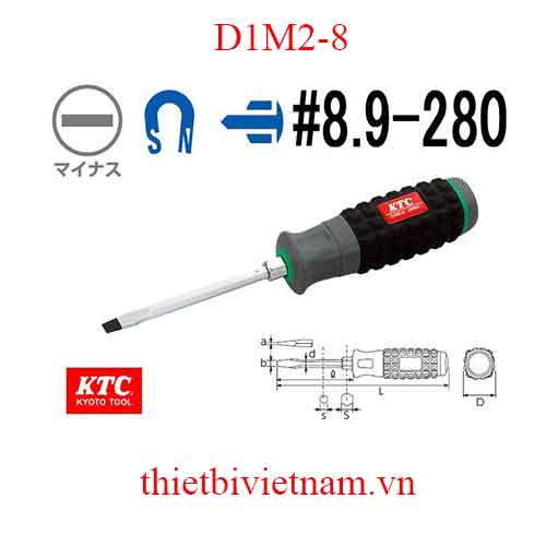 Tô vít cán cao su hãng KTC D1M2-8