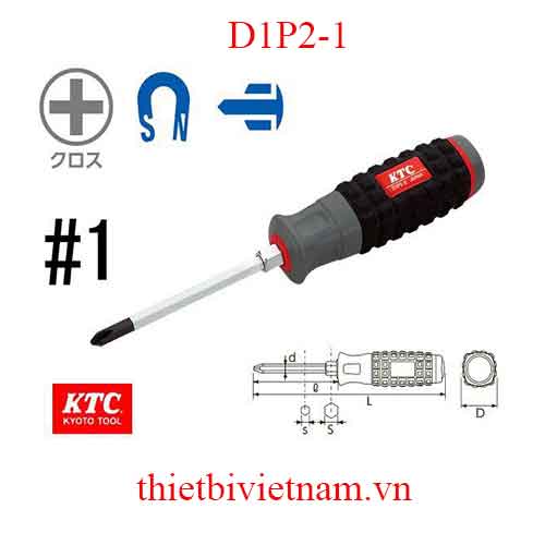 Tô vít cán cao su hãng KTC D1P2-1