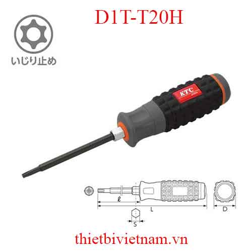 Tô vít đầu hoa thị có lỗ hãng KTC D1T-T20H