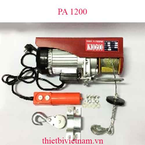 Tời Điện Mini PA model PA 1200 (600/1200kg) màu đỏ