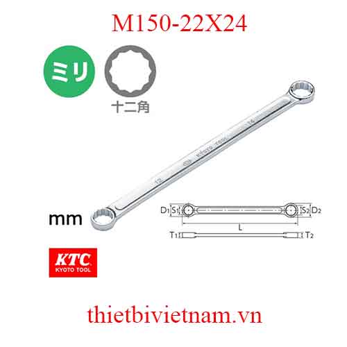 Tròng 2 đầu thẳng hãng KTC M150-22X24