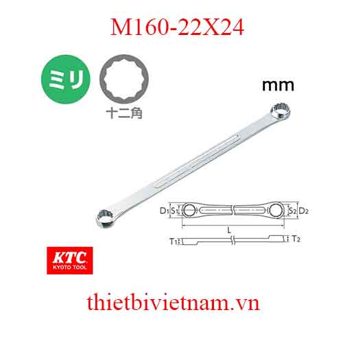 Tròng 2 đầu thẳng hãng KTC M160-22X24