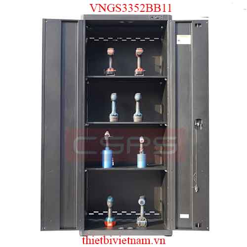 Tủ cao bên trong 4 ngăn nhỏ 2 cánh mở màu đen CSPS VNGS3352BB11