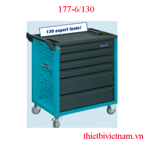 Tủ đồ nghề 6 ngăn với 161 chi tiết Hazet 177-6/130