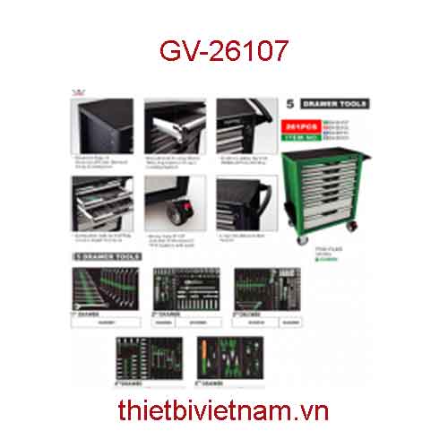 TỦ ĐỒ NGHỀ 7 NGĂN TOPTUL 261 CHI TIẾT HÃNG TOPTUL GV-26107 