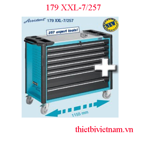 Tủ đồ nghề 7 ngăn với 257 chi tiết Hazet 179 XXL-7/257