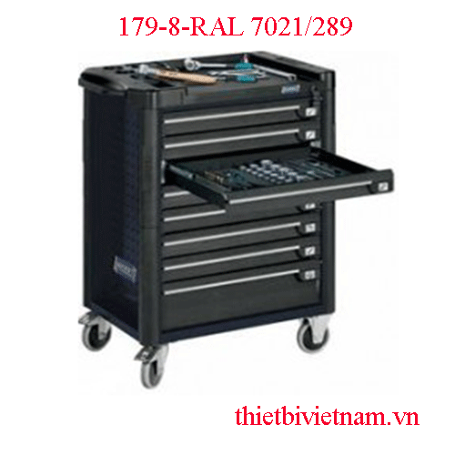 Tủ đồ nghề 8 ngăn với 289 chi tiết Hazet 179-8-RAL 7021/289