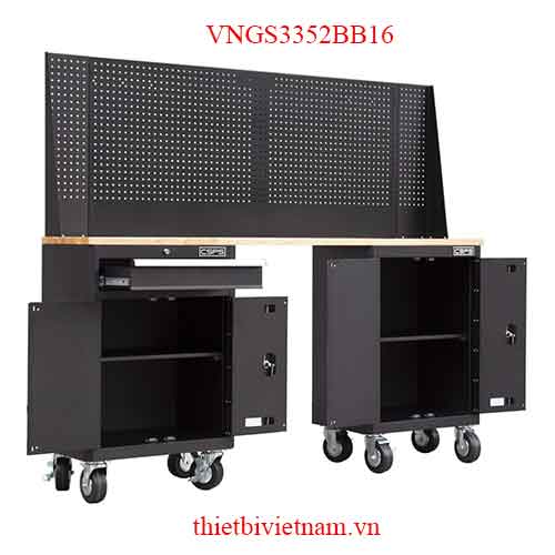 Tủ đôi mặt ván gỗ màu đen CSPS 183cm W x 40cm D x 78.7cm H VNGS3352BB16