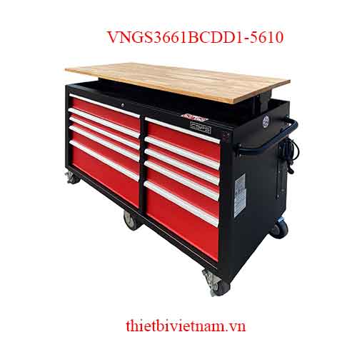 Tủ dụng cụ 10 ngăn đen-đỏ cao cấp điều chỉnh chiều cao điện tử CSPS VNGS3661BCDD1-5610