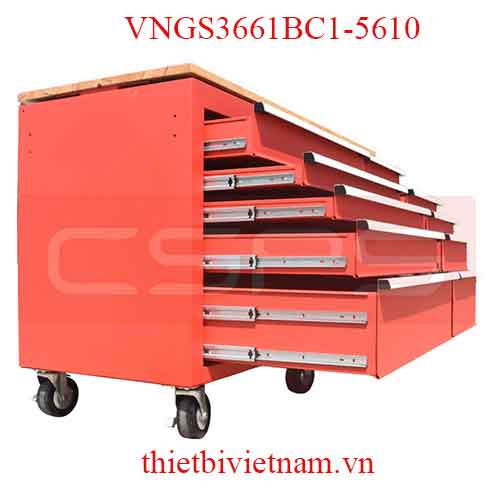Tủ dụng cụ 10 ngăn đỏ cao cấp điều chỉnh chiều cao điện tử CSPS VNGS3661BC1-5610