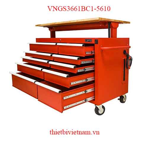 Tủ dụng cụ 10 ngăn đỏ cao cấp điều chỉnh chiều cao điện tử CSPS VNGS3661BC1-5610