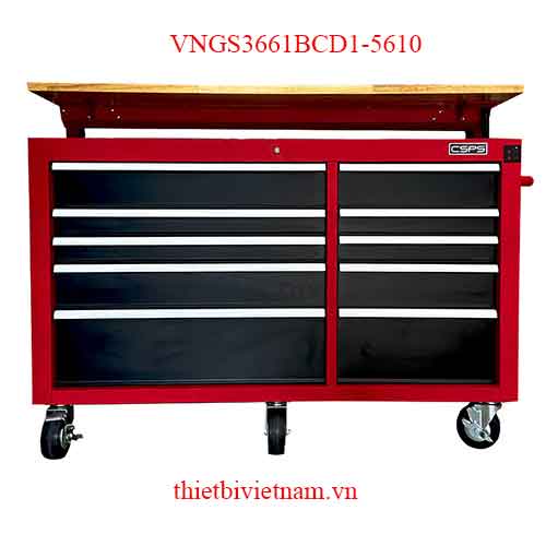 Tủ dụng cụ 10 ngăn đỏ cao cấp điều chỉnh chiều cao điện tử CSPS VNGS3661BCD1-5610
