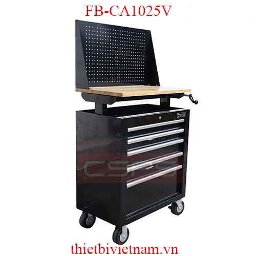 Tủ dụng cụ 5 ngăn kéo, mặt ván gỗ nâng hạ và vách lưới CSPS FB-CA1025V